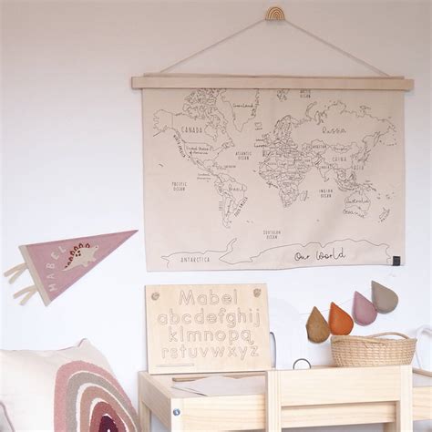 Small World Map Wall Hanging By Little M