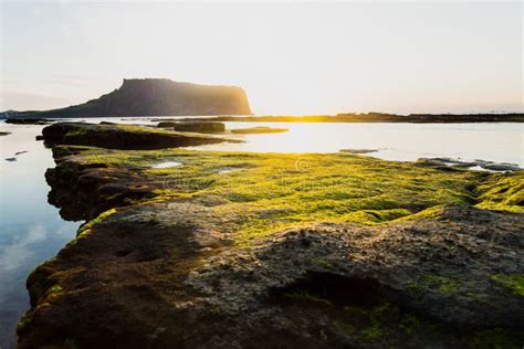 First Sunrays at Sunrise at Ilchulbong Volcano Crater, Seongsan, Jeju ...