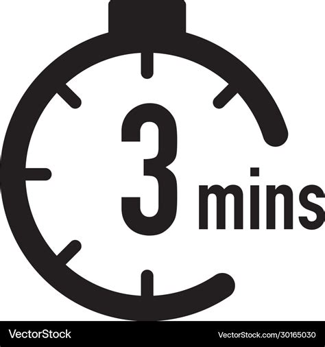 3 minutes timer stopwatch or countdown icon time Vector Image