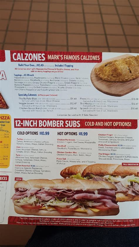 Menu at Mark's Pizzeria, Lockport, 288 S Transit St