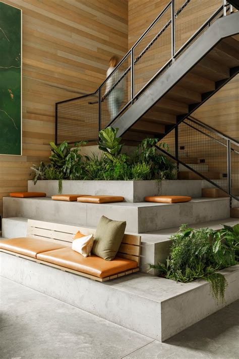 Tiered Seating With Built-In Planters Was Designed For The Base Of ...