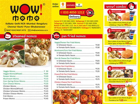 Wow! momo Menu, Menu for Wow! momo, Narendra Pur, Kolkata, Kolkata