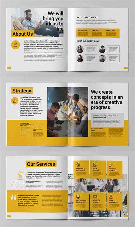 Corporate Square Brochure Template. 20 Pages | Graphic design brochure ...