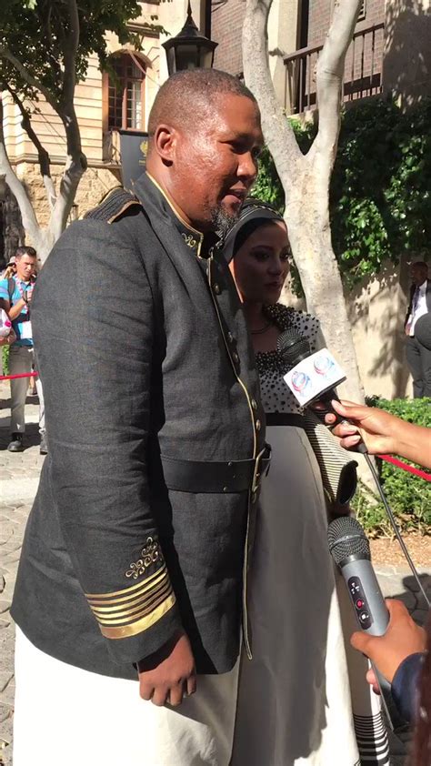 Mandla Mandela and his wife Raabia Clarke arrive at the SONA2017 CindyArchillies | EWN Reporter ...