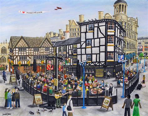 Shambles Square - Manchester Painting by Ronald Haber - Fine Art America