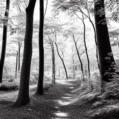 Forest Landscape Line Art · Creative Fabrica