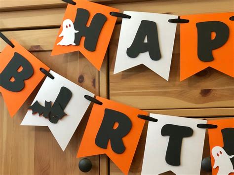 Halloween Birthday Banner Happy Birthday Spooky Themed - Etsy