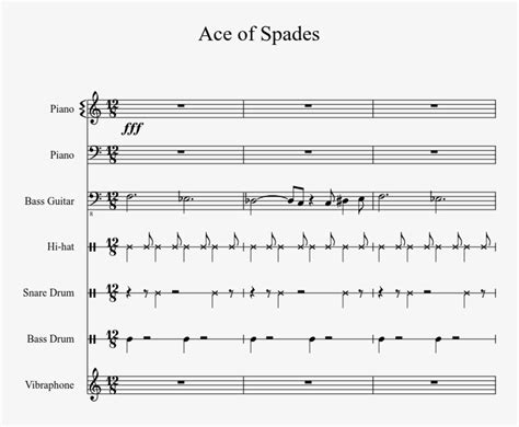 Ace Of Spades Sheet Music 1 Of 15 Pages - Diagram Transparent PNG - 827x1169 - Free Download on ...