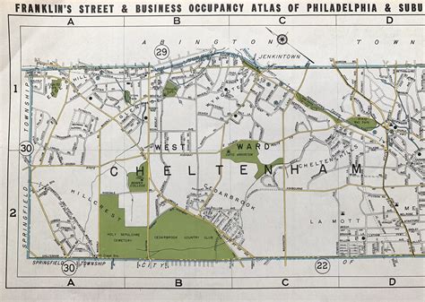 Cheltenham Township Map Original 1946 Franklins Survey Atlas - Etsy | Cheltenham, Elkins park ...