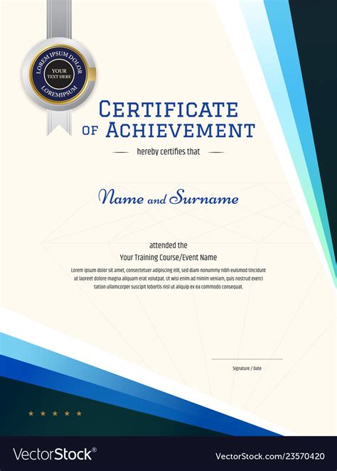 Modern certificate template with elegant border Vector Image