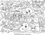 Simple Zoo Coloring Page sketch template