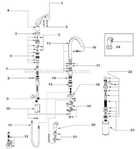 Moen 7700 Parts List and Diagram : eReplacementParts.com | Kitchen faucet repair, Faucet repair ...