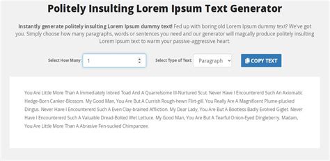 Insulting Funny Lorem Ipsum Text Generator