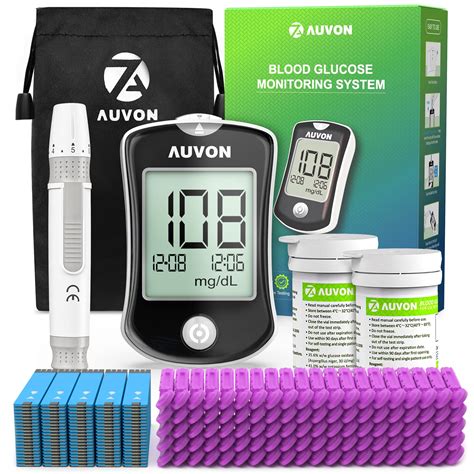 Buy AUVON Blood Glucose Monitor Kit for Accurate Test, es Testing Kit ...