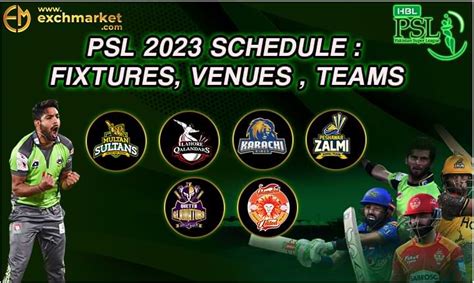 PSL 2023 Schedule: Fixtures, teams, venues » Exchmarket