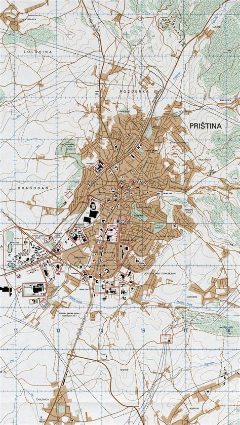 Large detailed road map of Pristina city | Pristina | Kosovo | Europe | Mapsland | Maps of the World