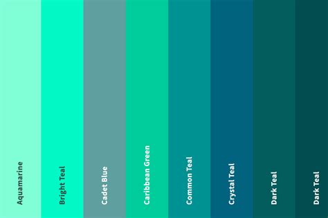 37+ Shades of Teal Color (Names, HEX, RGB, & CMYK Codes) – CreativeBooster