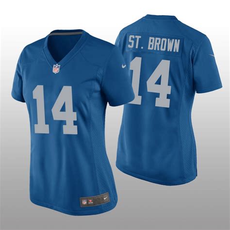 Detroit Lions Amon-Ra St. Brown Blue Jersey Throwback Game – Women’s ...