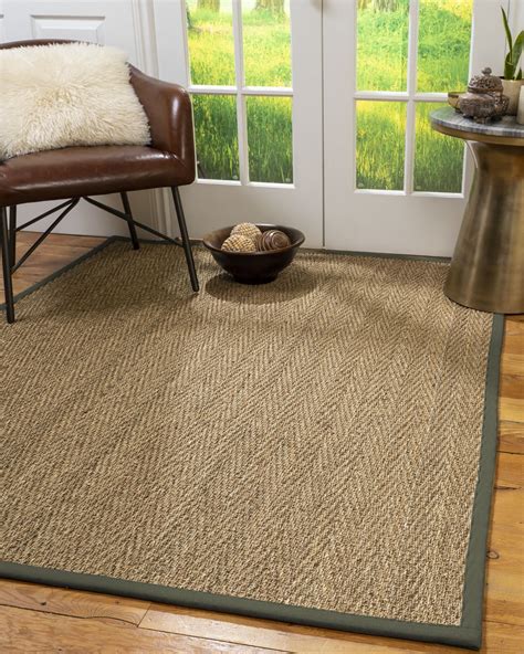 Natural Area Rugs Beach Custom Seagrass Rug, 2'6" x 12', Green Border - Walmart.com - Walmart.com