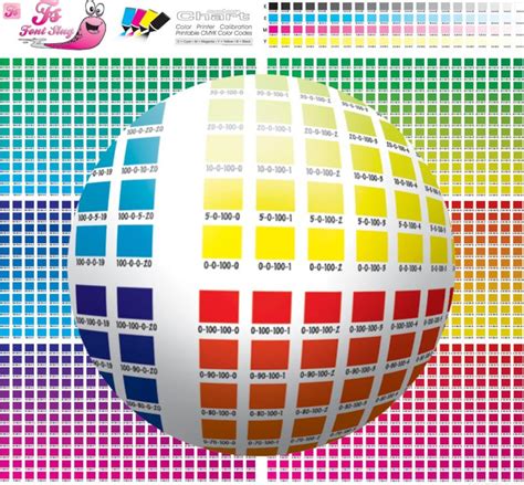 CMYK RGB Color Codes Charts Printing Shop Tools Print Swatch Printable ...