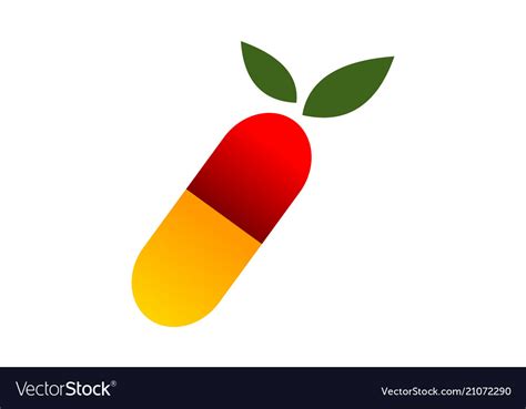 Herbal capsule logo design template Royalty Free Vector