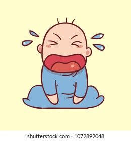 Cute Little Baby Girl Angry Crying Stock Illustration 1511913038