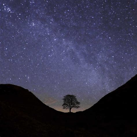 Sycamore Gap, Hadrian's Wall, on a starry night: BEST SELLER - Simon Fraser Photo