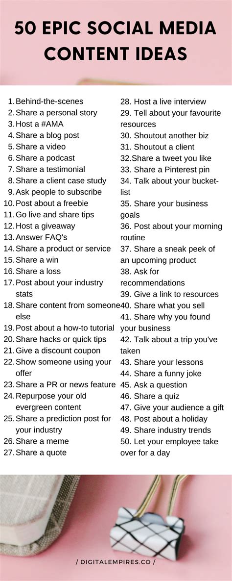 50 Social Media Content Ideas That'll Grow Your Business - Digital Empires