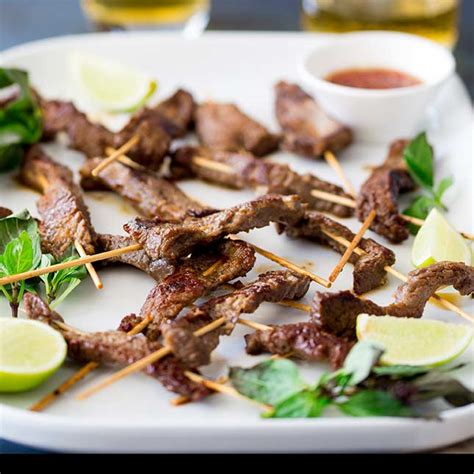 Thai Beef Skewers with Hot & Sour Dressing - Sprinkles and Sprouts