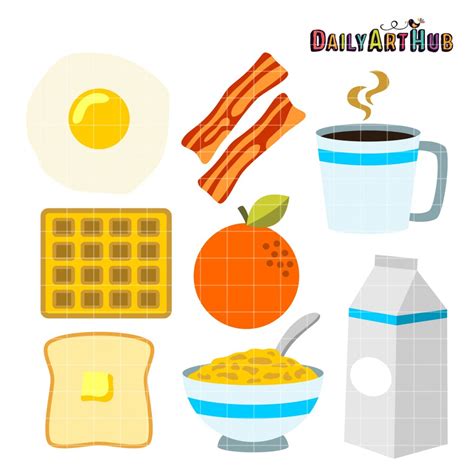 Breakfast Foods Clip Art Set – Daily Art Hub // Graphics, Alphabets & SVG