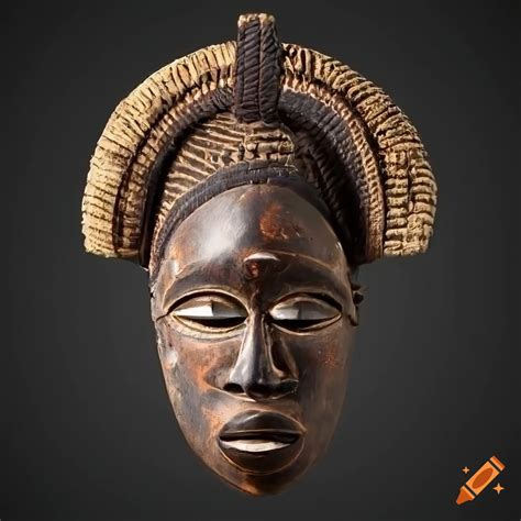 Ultra realistic yoruba mask on white background on Craiyon