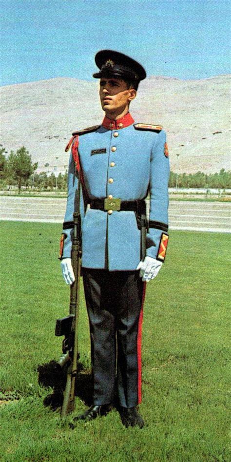 1970s Imperial Iranian Army military academy cadets summer parade dress ...