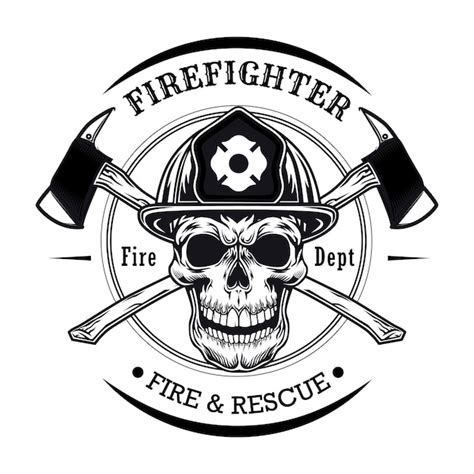 Free Vector | Firefighter with skull vector illustration. Head of ...