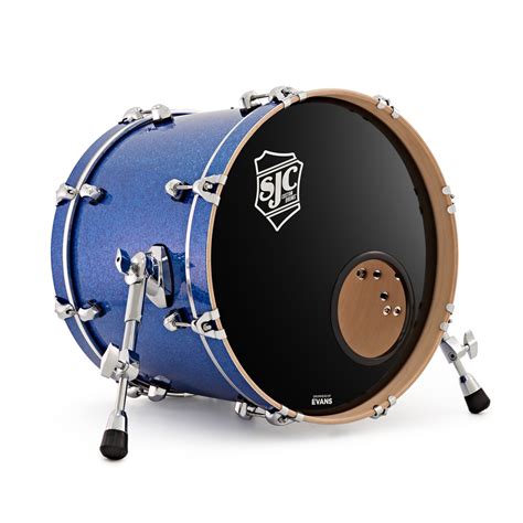 SJC Custom Drums 18'' x 15'' Kick Drum, Blue Glass Glitter | Gear4music