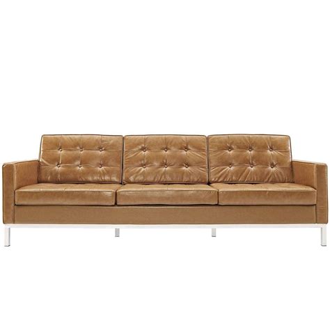 Florence Knoll Style Sofa Couch - Leather