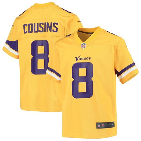 Men's Kirk Cousins Minnesota Vikings Youth Inverted Game Jersey Gold ...