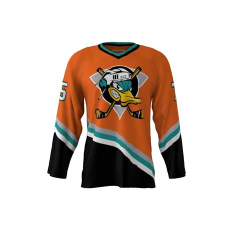 Ducks Orange Dye Sublimated Hockey Jersey | Sublimation Kings