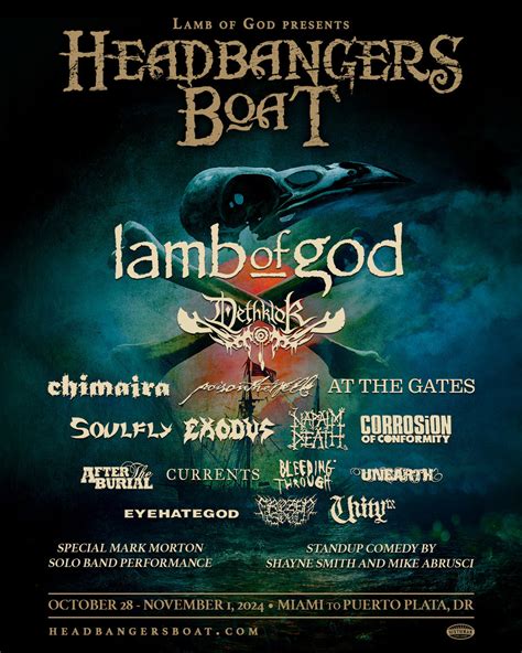 Headbangers Boat Cruise 2024 lineup (Lamb of God, Dethklok, At The Gates, Exodus, Napalm Death ...