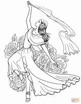 Spanish Woman Dancing Flamenco coloring page  Free Printable Coloring sketch template