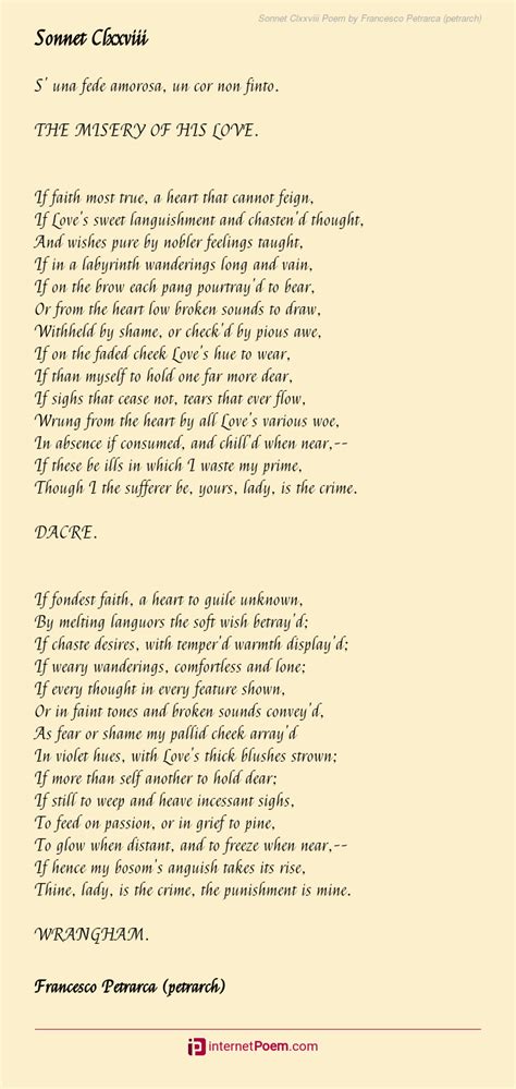 Sonnet Clxxviii Poem by Francesco Petrarca (petrarch)