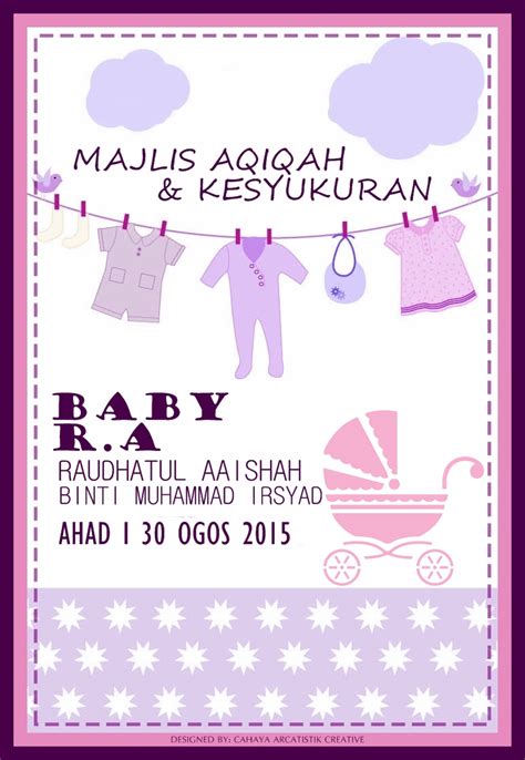 Frame Kad Jemputan Aqiqah / kad aqiqah murah , cukur jambul, kesyukuran,house warming ... - kad ...