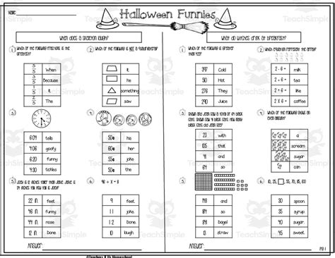 Halloween Funnies | Math Review Riddles by Teach Simple