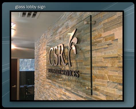 glass standoff pin large sign - Google Search | Lobby sign, Office signage, Corporate signs