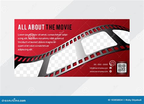 Cinema Concept Horizontal Banner Design Template with Wave Roll Film Strip Stock Vector ...