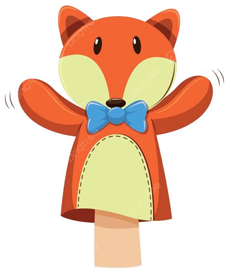 Fox Hand Puppet With Blue Bow Craft Toy Role Play Vector, Craft, Toy, Role Play PNG and Vector ...