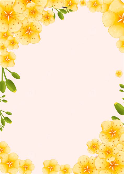 Yellow Fashion Floral Plant Border Background Wallpaper Image For Free Download - Pngtree