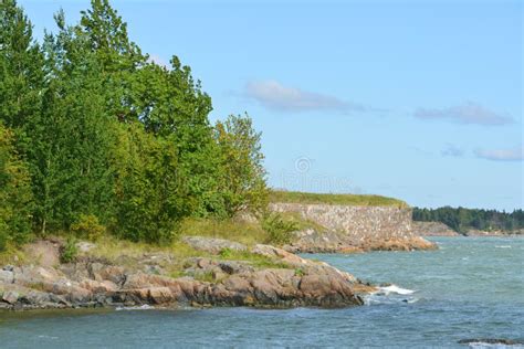 Suomenlinna Sveaborg Fortress is UNESCO World Heritage Site. Landscape with Stormy Sea Stock ...