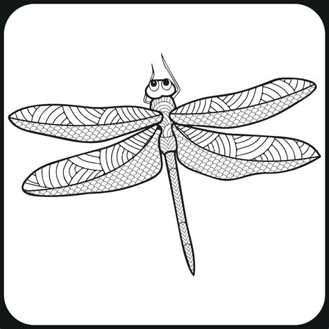 dragonfly mandala coloring page 8772719 Vector Art at Vecteezy