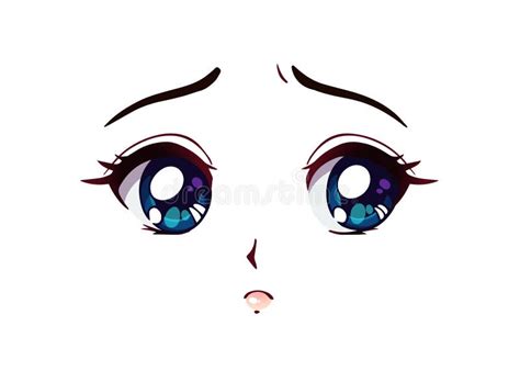 Anime face stock illustration. Illustration of hair, white - 3949889