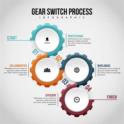 Gear Switch Process Infographic Stock Vector - Illustration of process ...